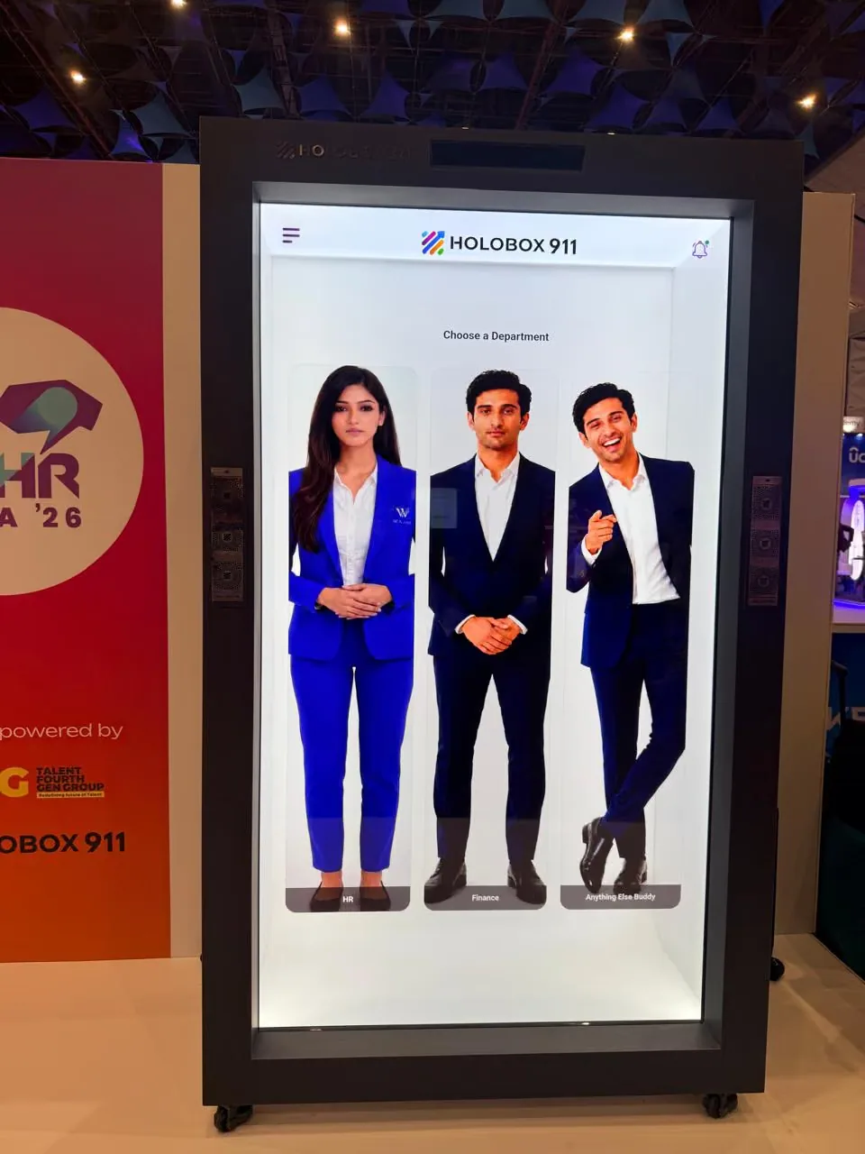 HoloBox911 avatar department selector at People Matters TechHR India 2026