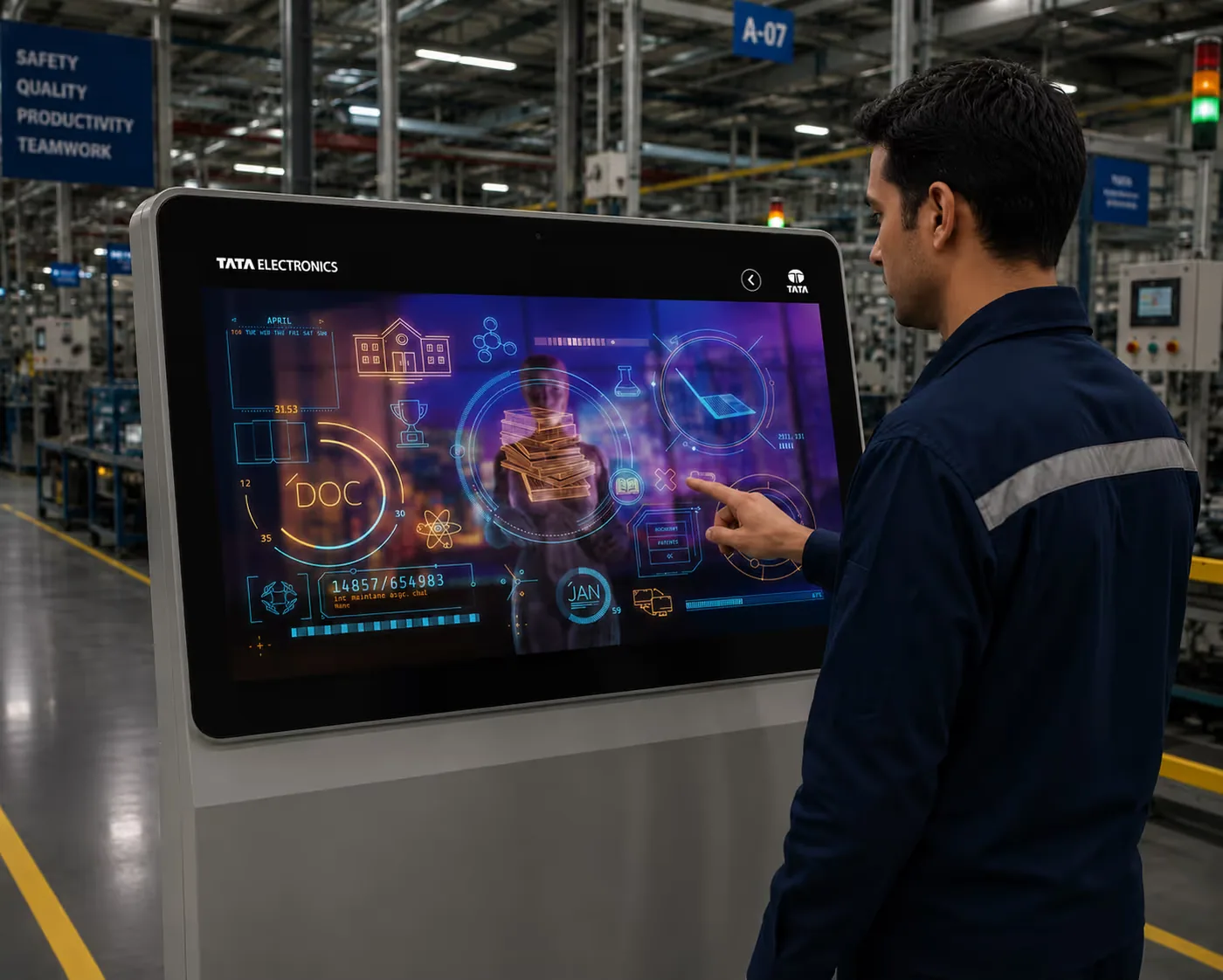 An offline 3D touchscreen platform for the Tata Electronics experience centre: Live project status dashboard