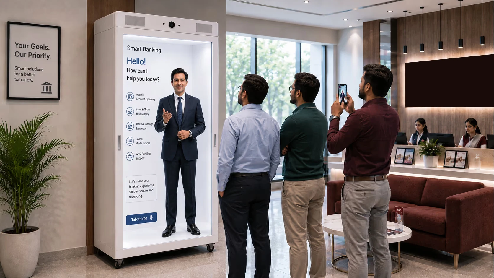 How a bank uses an AI hologram avatar to explain products in its branch: What they did: a celebrity AI avatar in the lobby