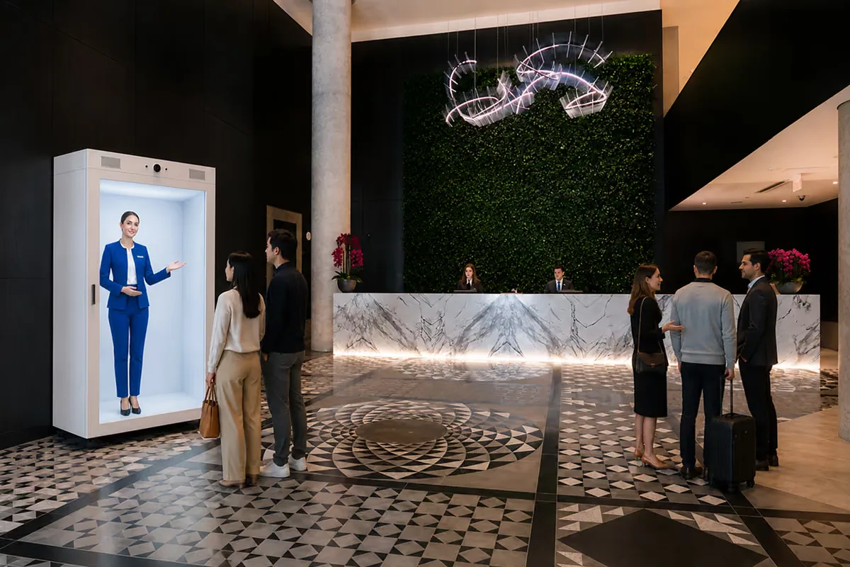 How a large hotel uses a hologram concierge in its lobby: The AI layer