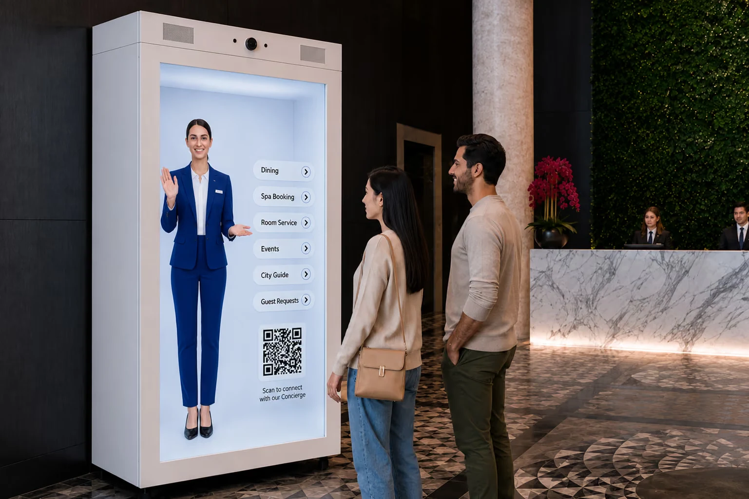 How a large hotel uses a hologram concierge in its lobby: Results