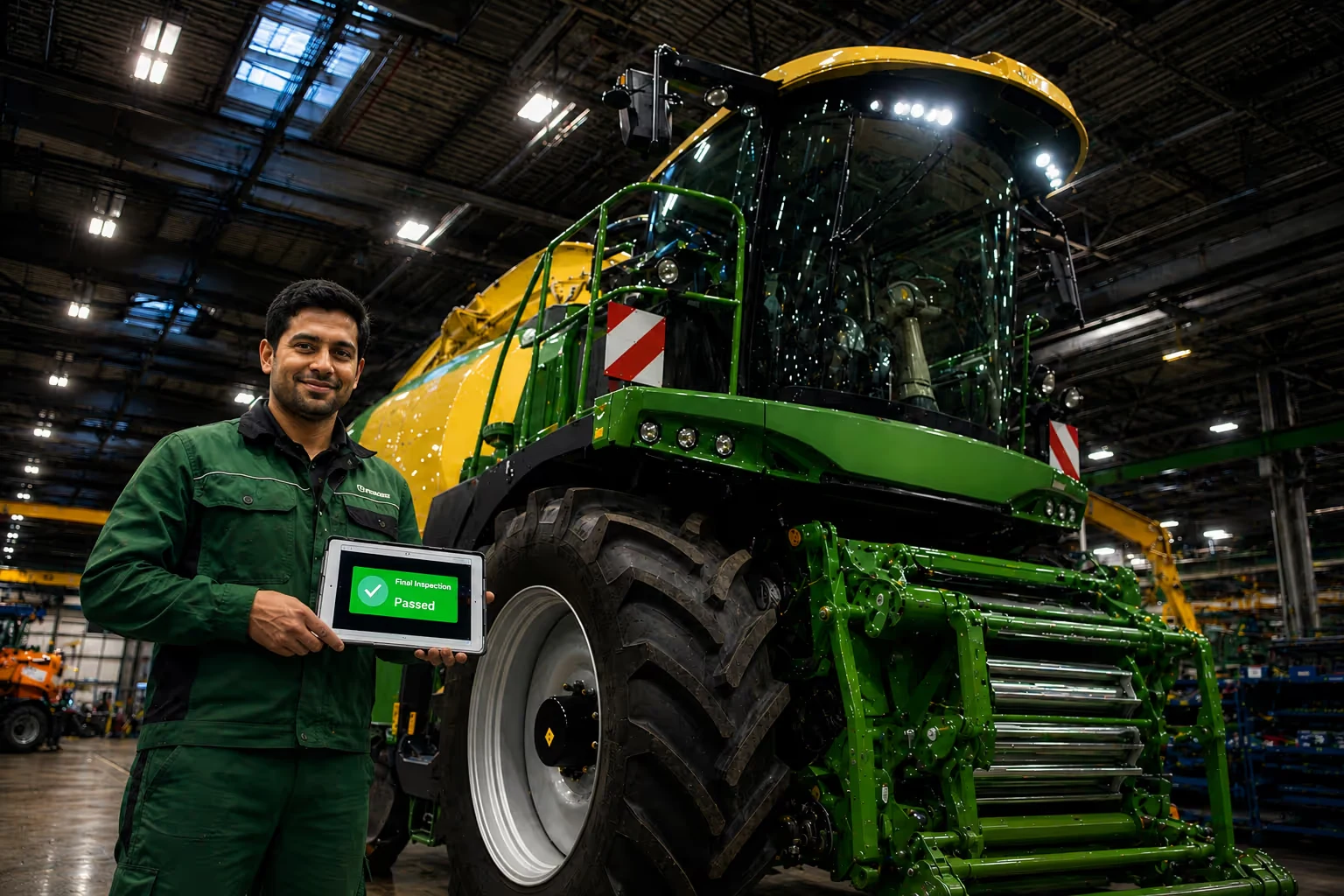 How an agricultural machinery maker halved inspection costs with tablet AR: The situation: moving tonnes of steel to inspect it