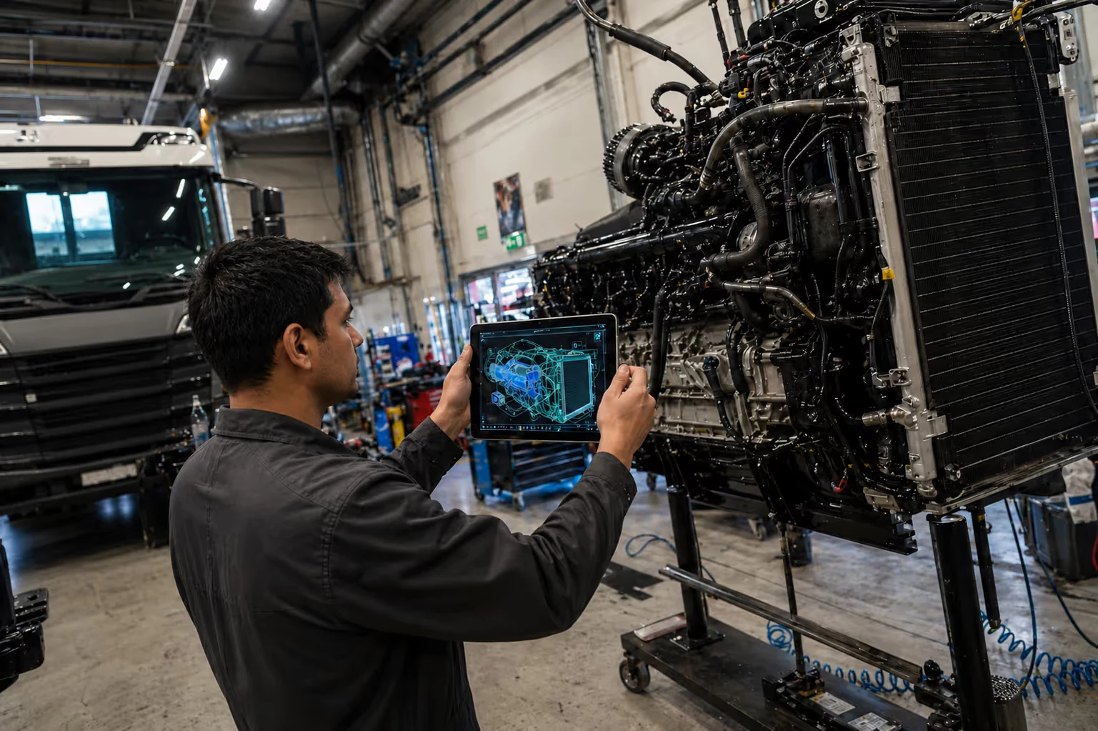 How a truck manufacturer cut quality inspector training by 60% with tablet AR: The situation: 13,000 engine variants and a paper checklist