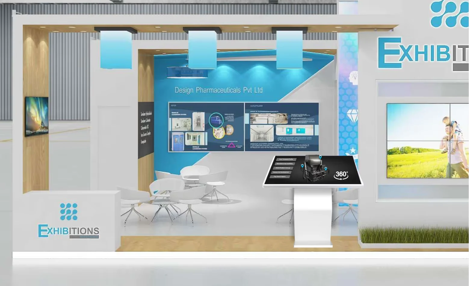 Touch Screen Kiosk displaying interactive 3D product visualization